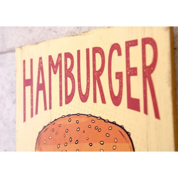 画像4: HAMBURGER ARMED|ウッドボード木製看板 (4)