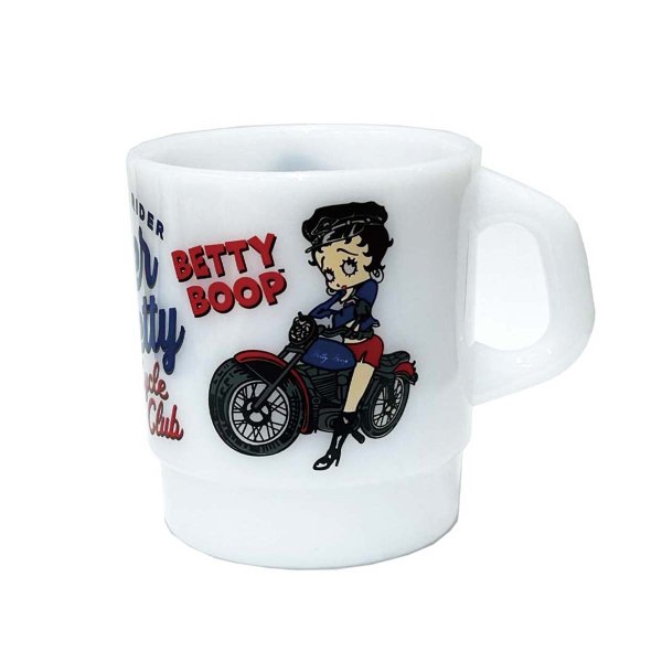 画像1: BETYY｜ベティブープ｜ホワイト｜BIKER|ミルキースタッキングマグカップ (1)