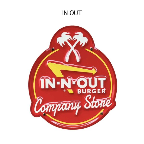 画像1: IN OUT|エンボスメタルサインプレート (1)