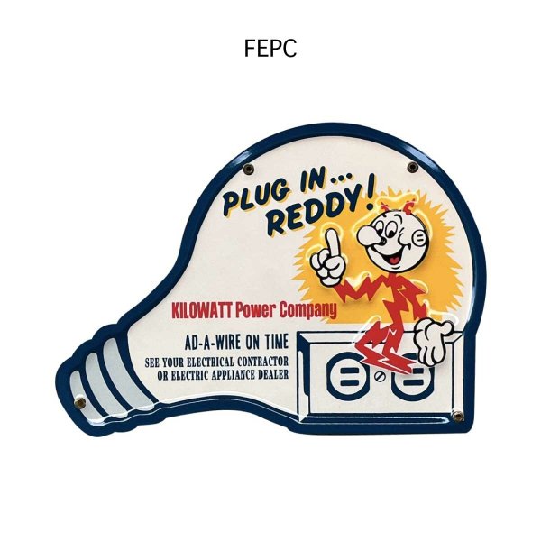 画像1: レディキロワット|FEPC|エンボスメタルサインプレート (1)