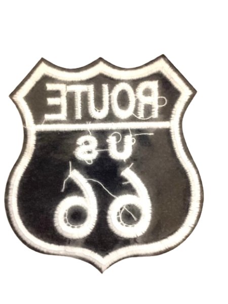 画像2: ROUTE６６|黒色刺繍ワッペン (2)